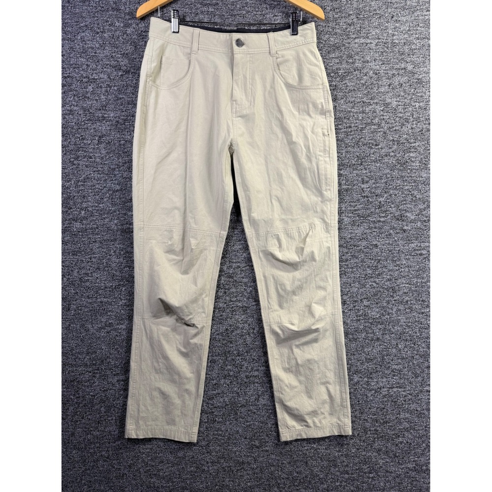 Ascend Mens Adventure Hiking Pants Tan Khaki 30x30 Articulated Knee Nylon Blend